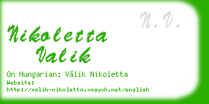 nikoletta valik business card