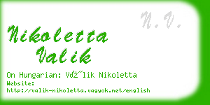 nikoletta valik business card